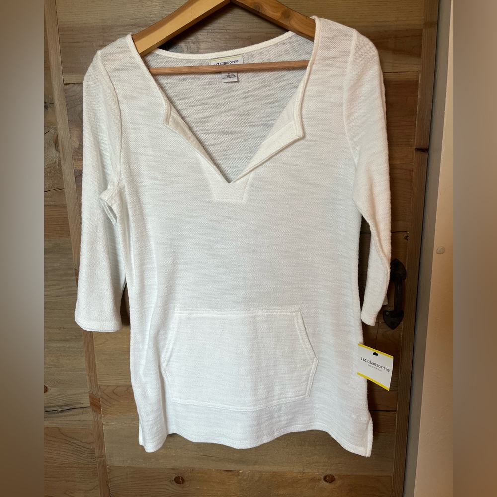 Liz Claiborne V-Neck Cotton Knit Pullover